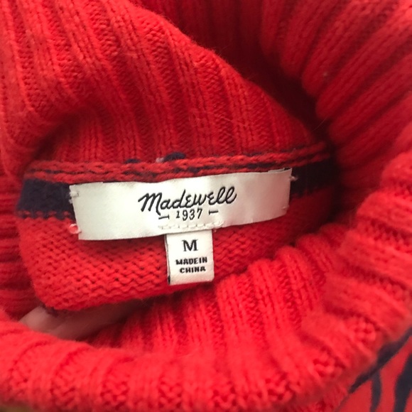Madewell Striped Red Turtleneck - Picture 4 of 4